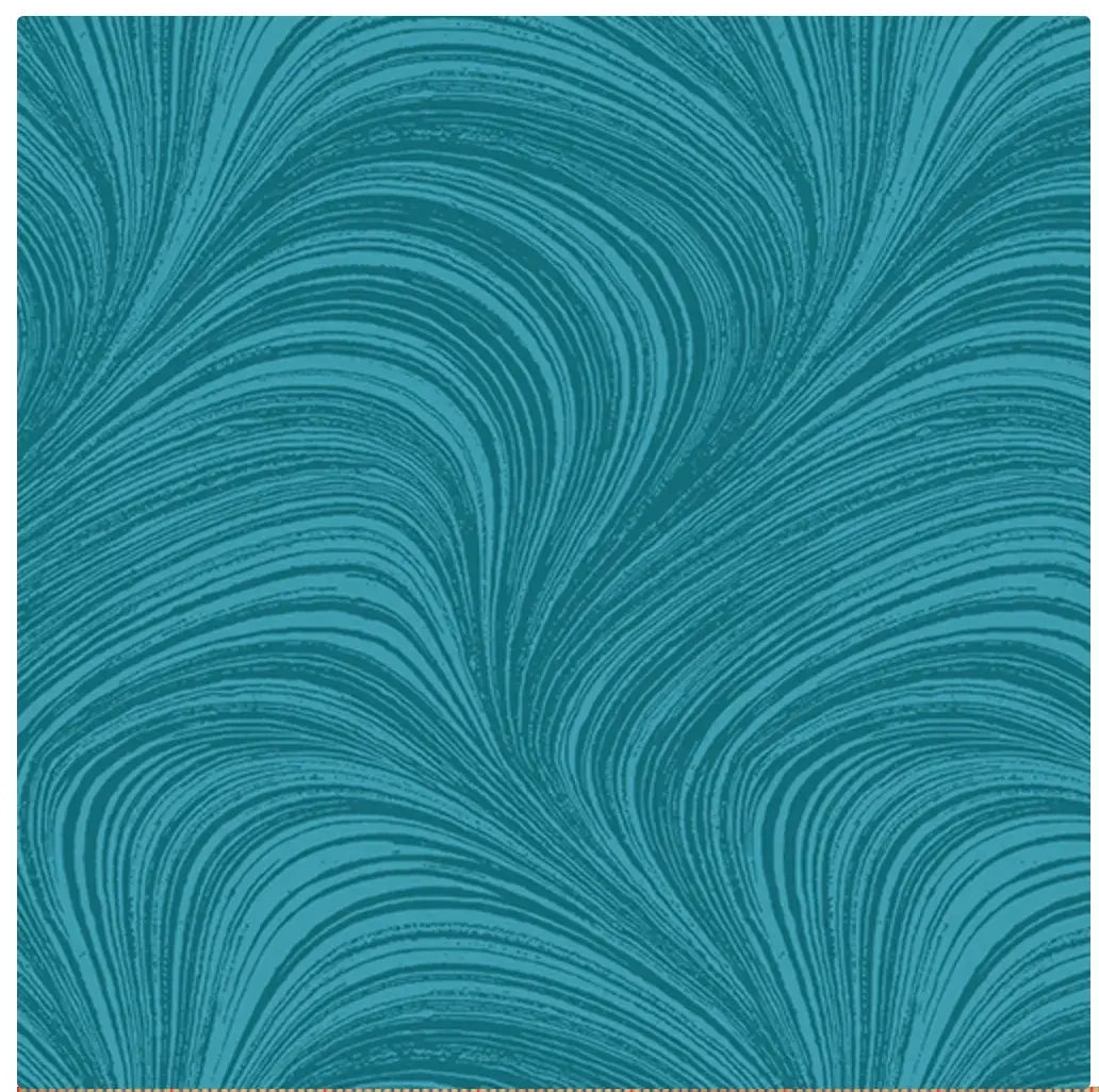 Blue Turquoise Wave Texture Flannel Wideback Fabric Per Yard Benartex