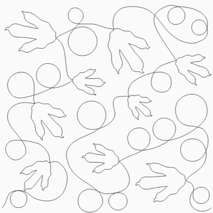 Dinosaur Prints Meandering Digital E2E - Linda's Electric Quilters