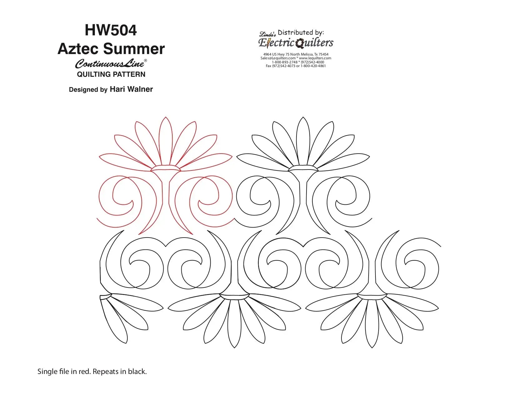 504 Aztec Summer Pantograph by Hari Walner - Linda's Electric Quilters