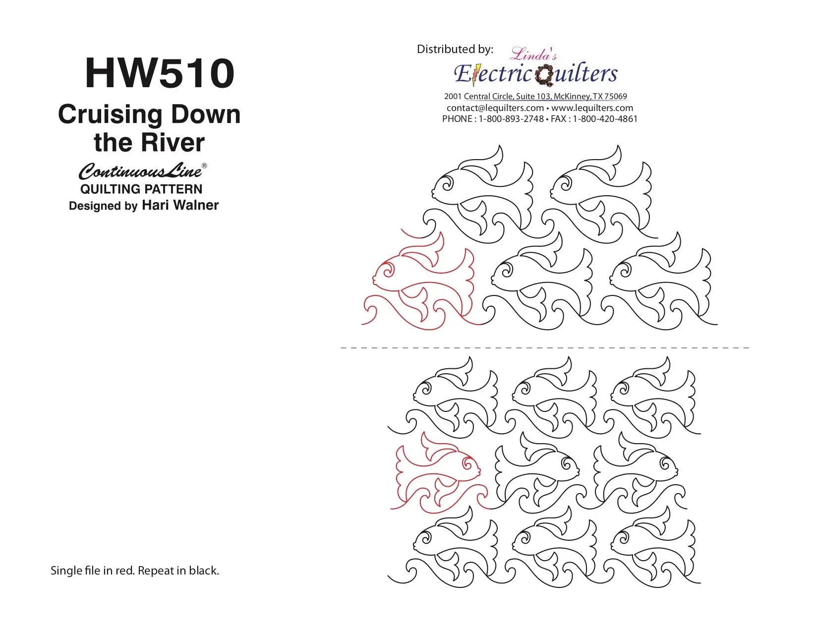 510 Cruising Down The River Pantograph by Hari Walner - Linda's Electric Quilters