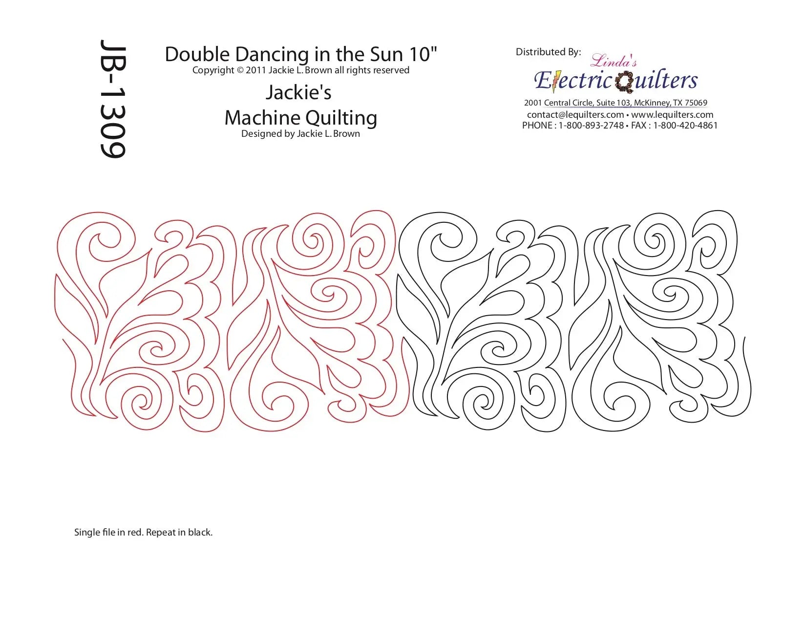 1309 Double Dancing In The Sun Pantograph by Jackie Brown - Linda's Electric Quilters