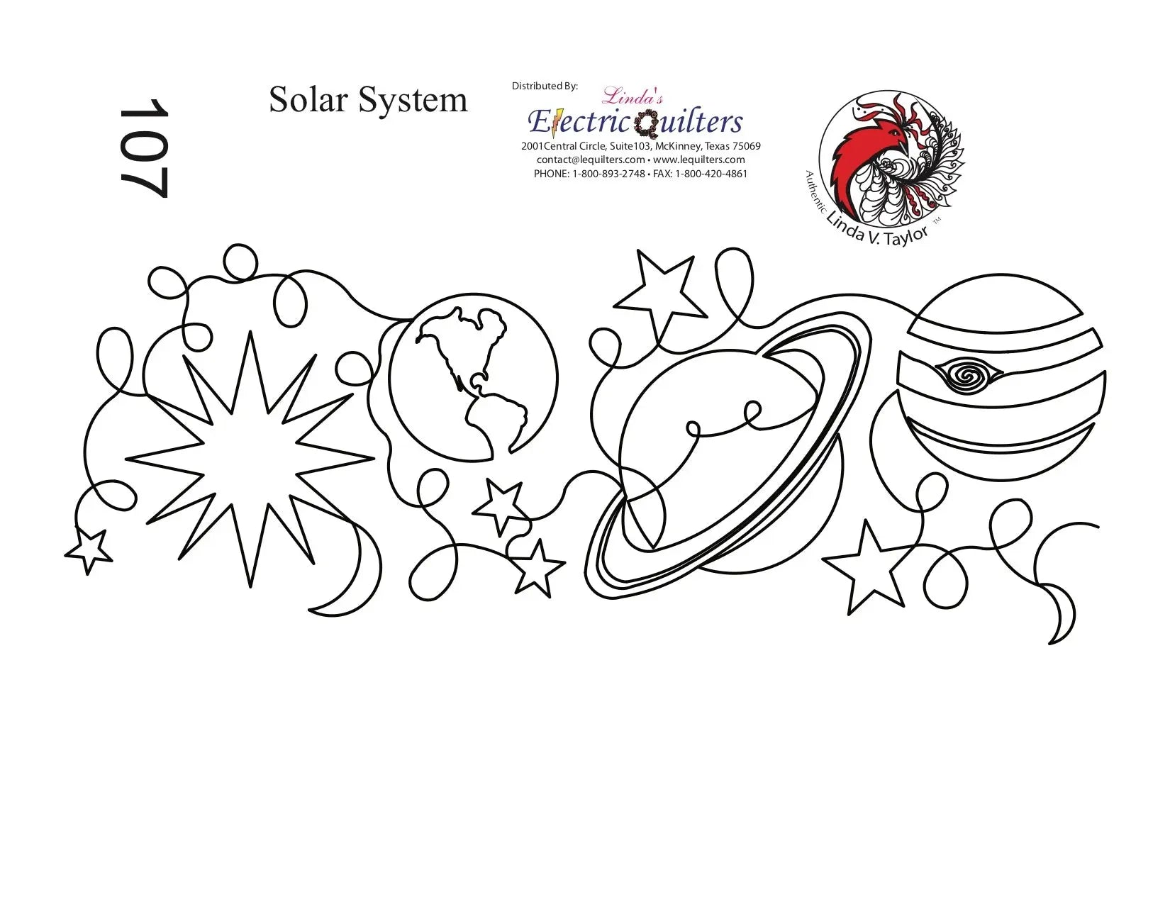 107 Solar System Pantograph by Linda V. Taylor - Linda's Electric Quilters