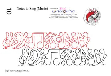 010 Notes To Sing Pantograph by Linda V. Taylor - Linda's Electric Quilters