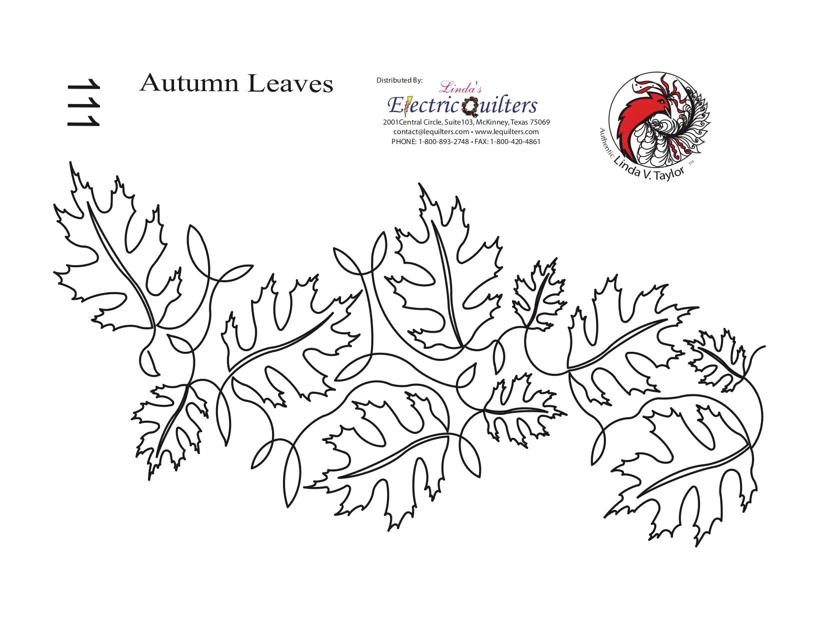 111 Autumn Leaves Pantograph by Linda V. Taylor - Linda's Electric Quilters