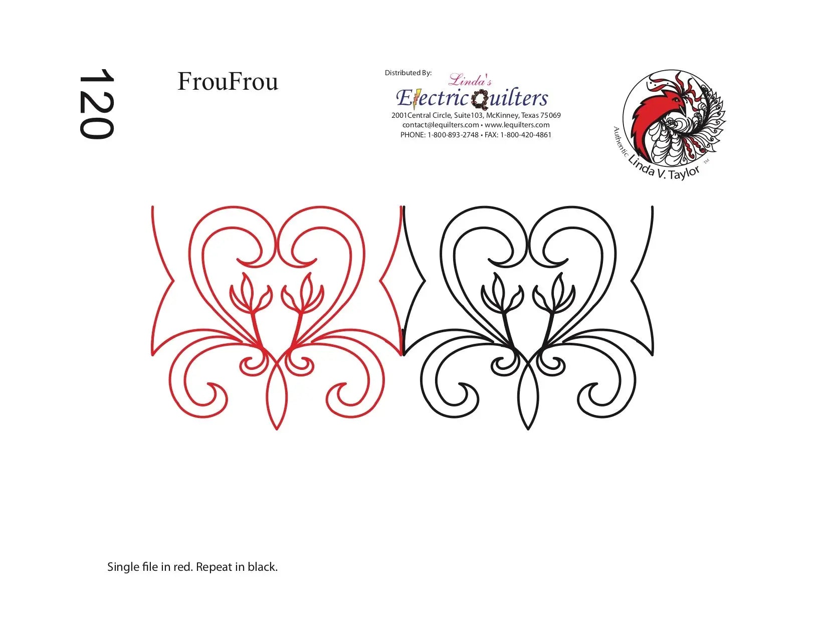120 Frou Frou Borders Pantograph by Linda V. Taylor - Linda's Electric Quilters