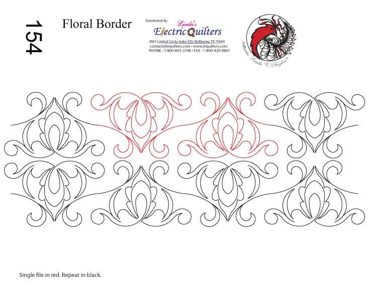 154 Floral Borders Pantograph by Linda V. Taylor - Linda's Electric Quilters