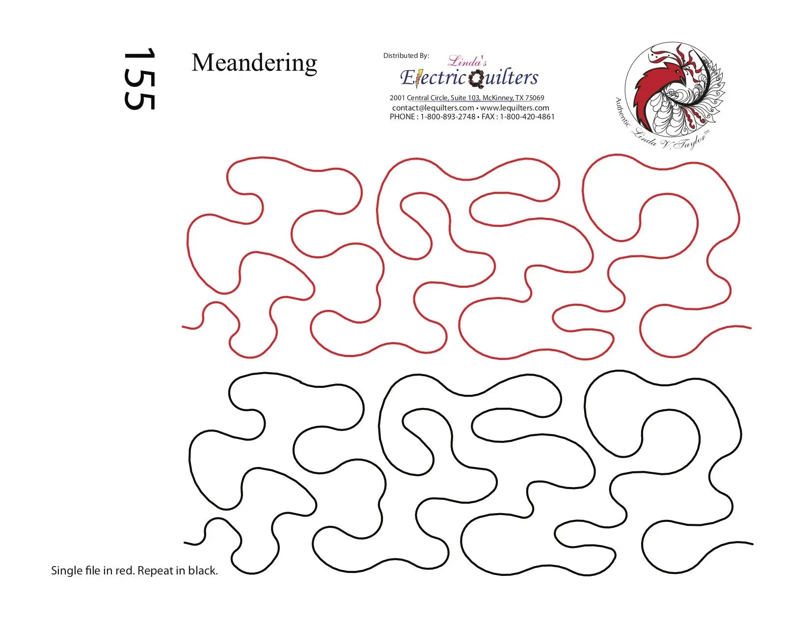 155A Meandering Pantograph by Linda V. Taylor - Linda's Electric Quilters