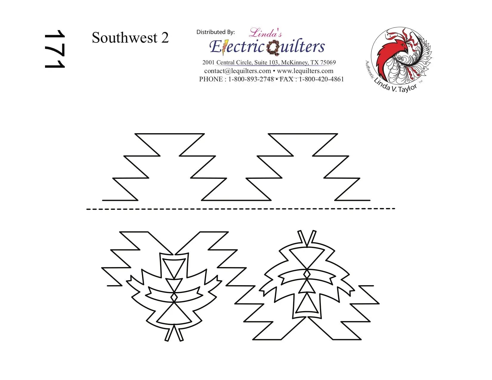 171 Southwest 2 Pantograph by Linda V. Taylor - Linda's Electric Quilters