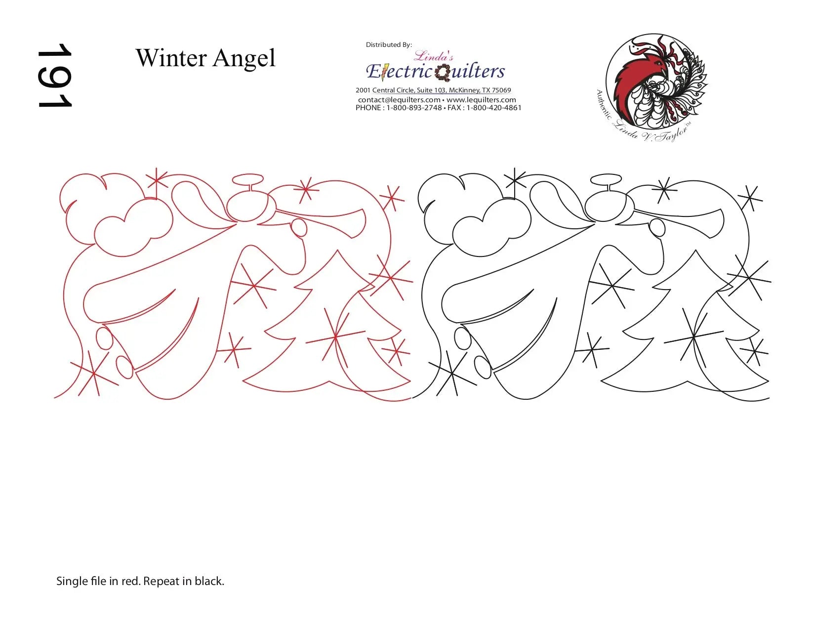 191 Winter Angels Pantograph by Linda V. Taylor - Linda's Electric Quilters