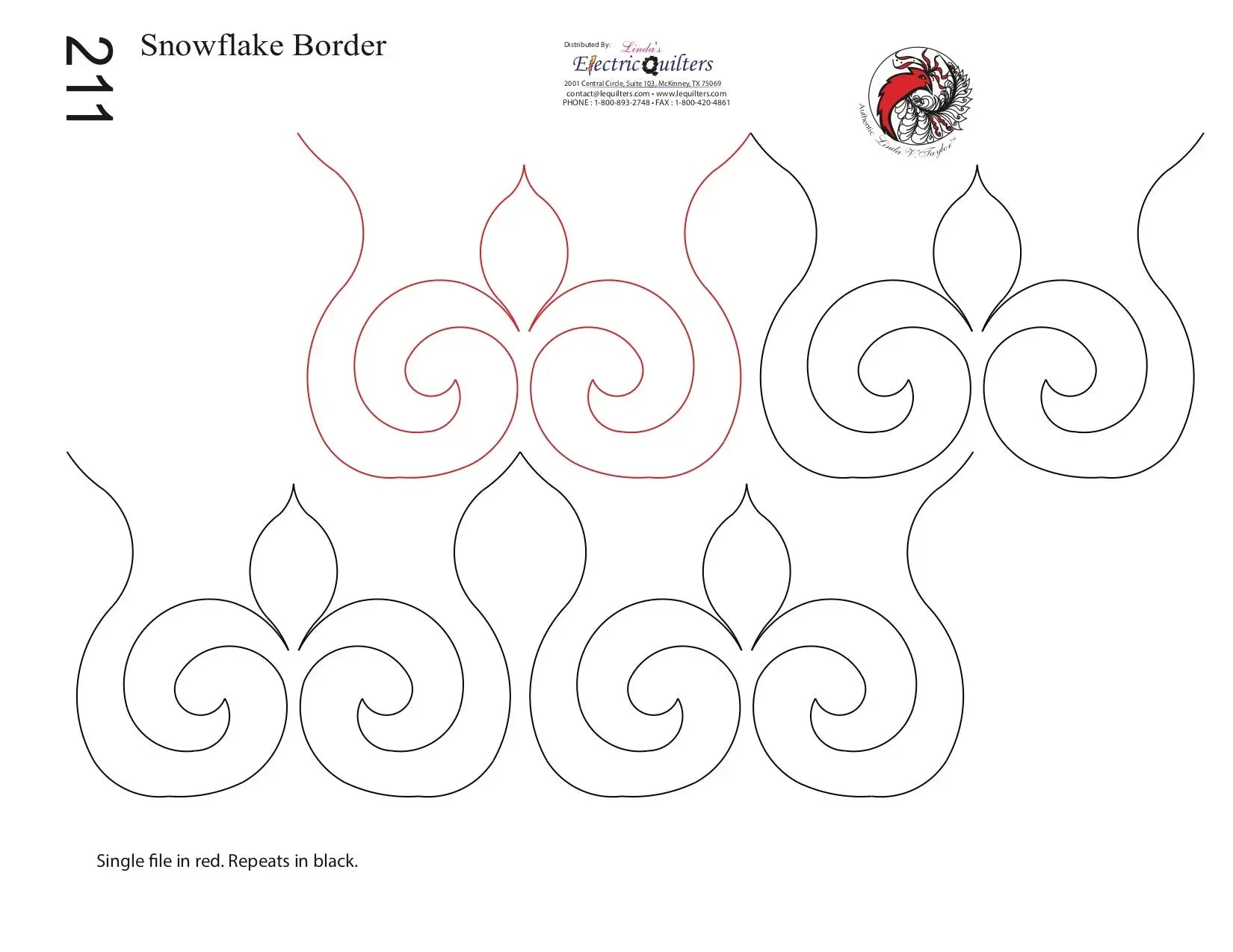 211 Snowflake Border Pantograph by Linda V. Taylor - Linda's Electric Quilters