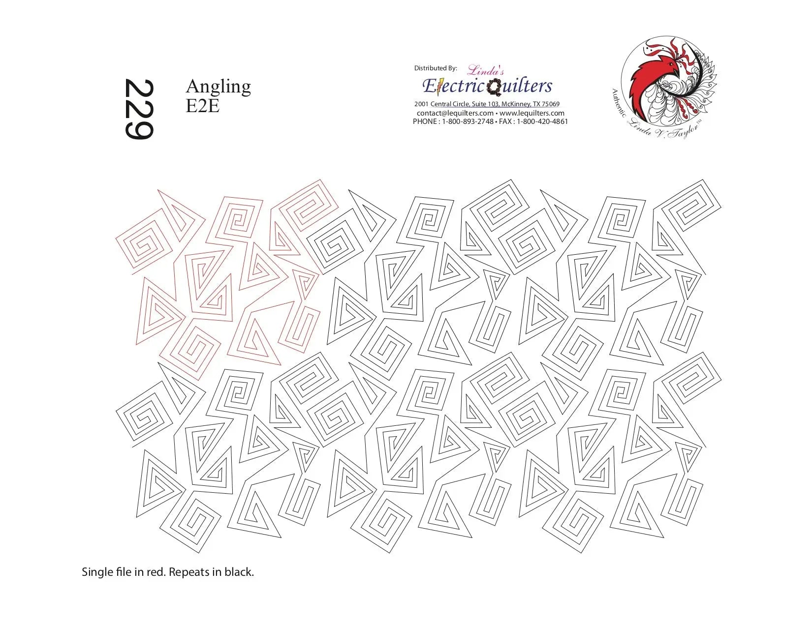 229 Angling Pantograph by Linda V. Taylor - Linda's Electric Quilters