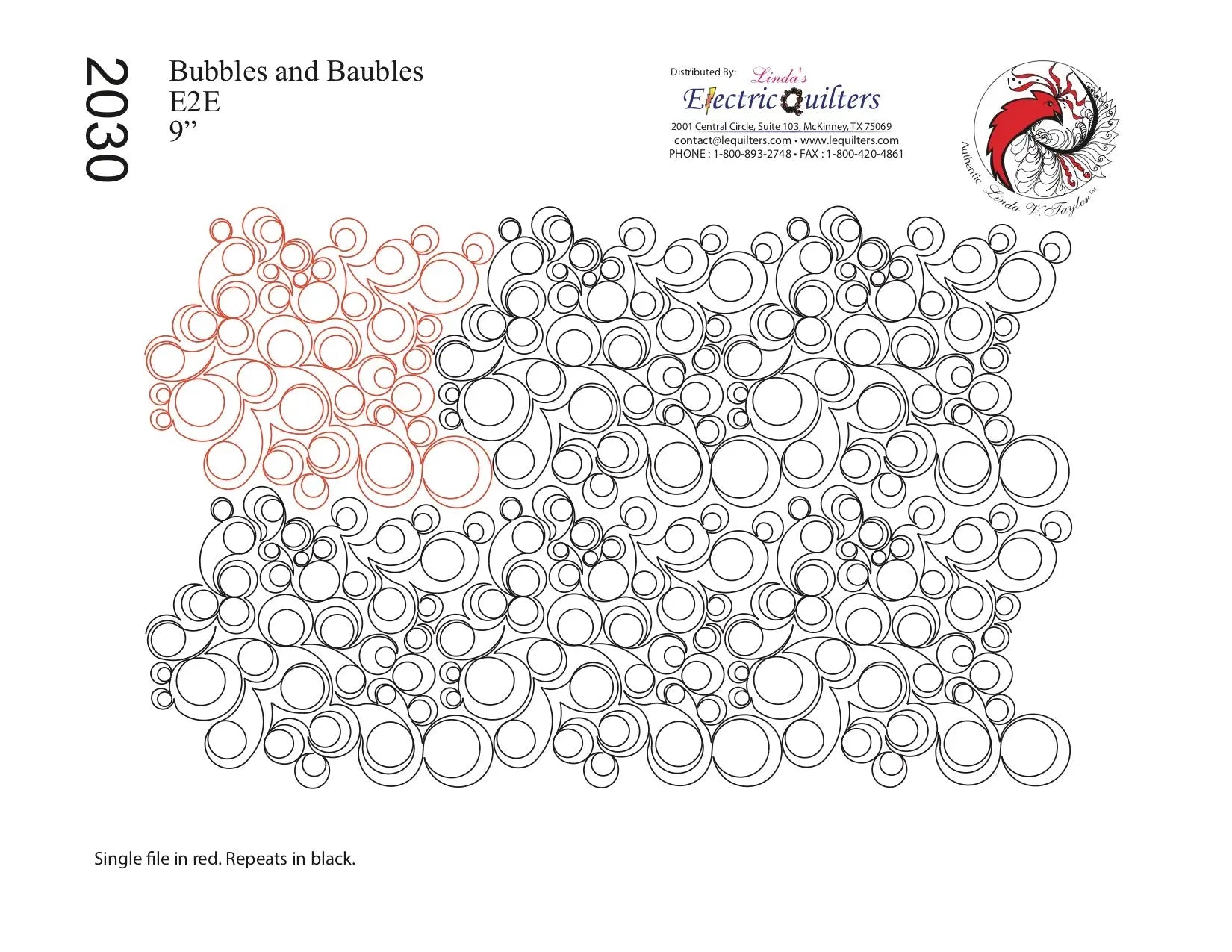 230 Bubbles And Baubles Pantograph by Linda V. Taylor - Linda's Electric Quilters