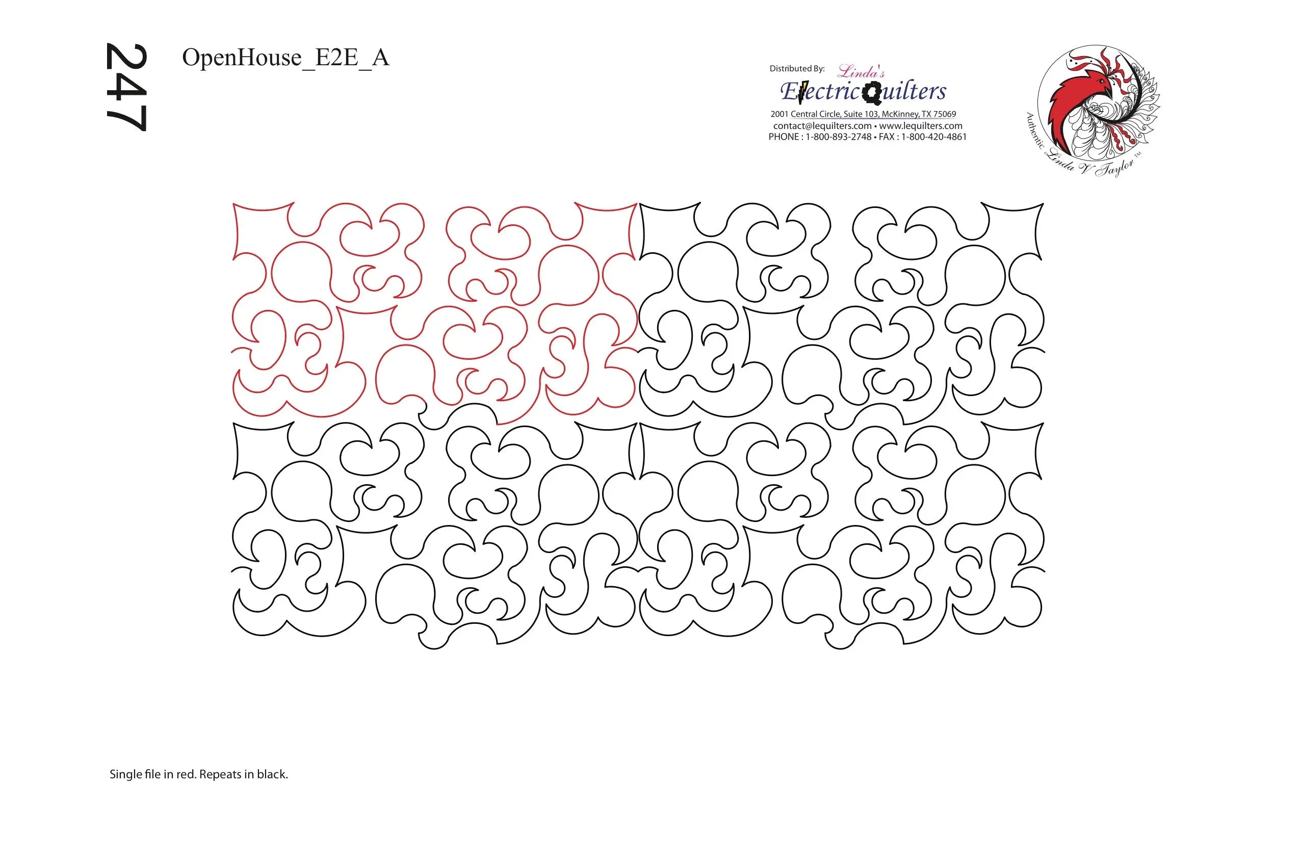 247 Open House A Pantograph by Linda V. Taylor - Linda's Electric Quilters