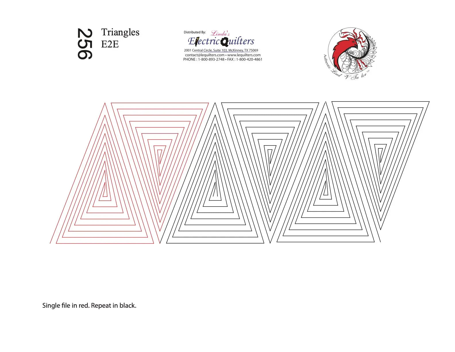 256 Triangles Pantograph by Linda V. Taylor - Linda's Electric Quilters