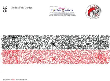 036 Lindas Folk Garden Pantograph by Linda V. Taylor - Linda's Electric Quilters