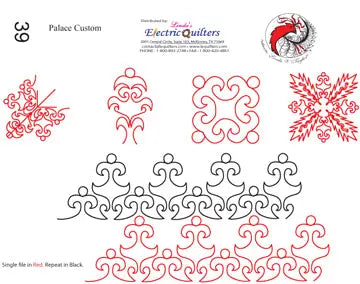 039 Palace & Blocks Pantograph by Linda V. Taylor - Linda's Electric Quilters