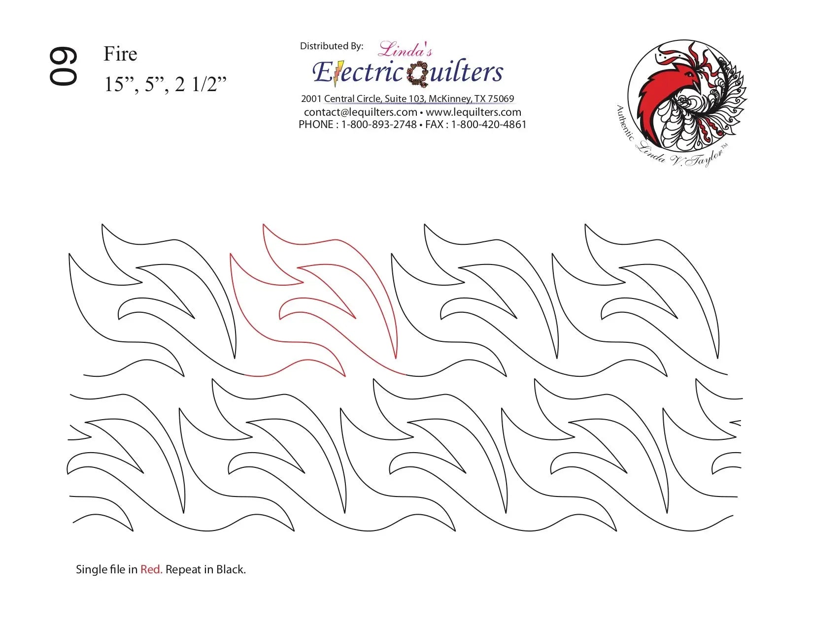 60A Fire Pantograph by Linda V. Taylor - Linda's Electric Quilters