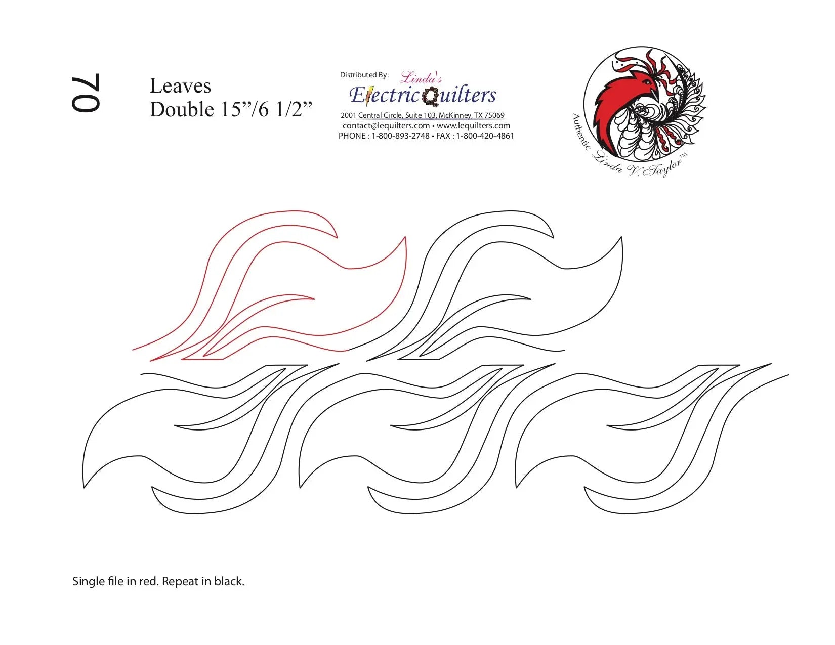 070 Leaves Pantograph by Linda V. Taylor - Linda's Electric Quilters