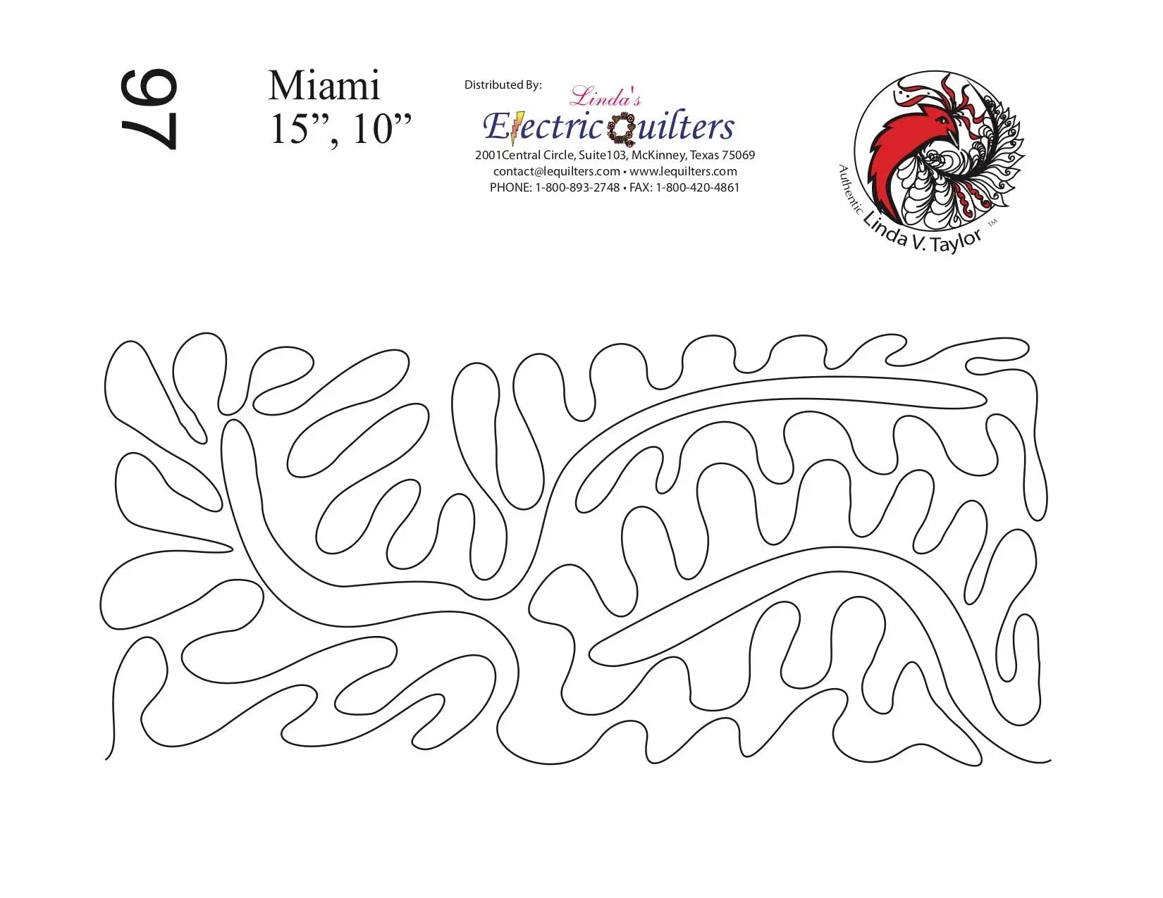 097 Miami Pantograph by Linda V. Taylor - Linda's Electric Quilters
