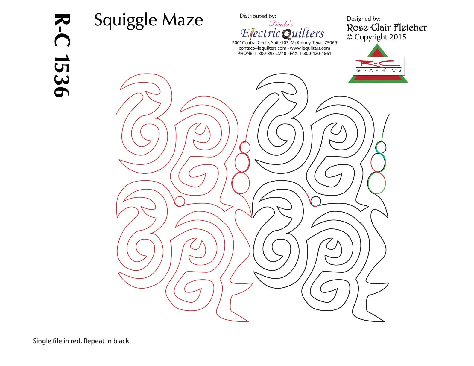 1536 Squiggle Maze Pantograph by Rose-Clair Fletcher - Linda's Electric Quilters