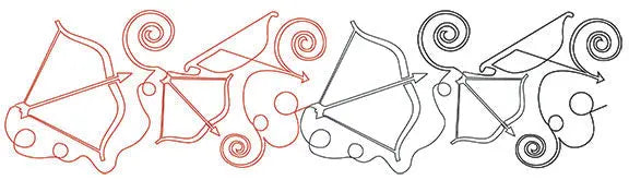 1723 Bows & Arrows Pantograph - Linda's Electric Quilters