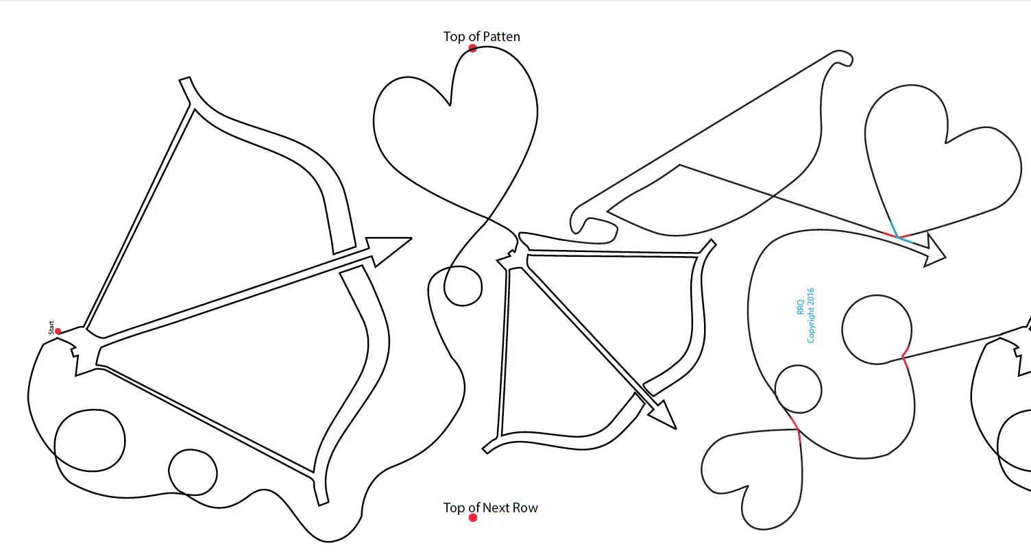 1724 Cupid's Arrow Pantograph - Linda's Electric Quilters