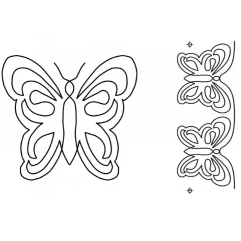 40009 Butterfly Motif & Border Stencil 7" X 7-1/2" and 3-1/2" Border - Linda's Electric Quilters