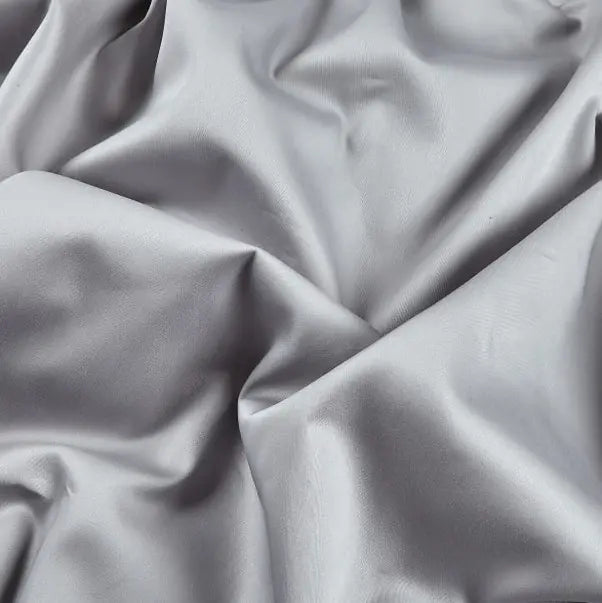 Silk and Cotton Sateen in White