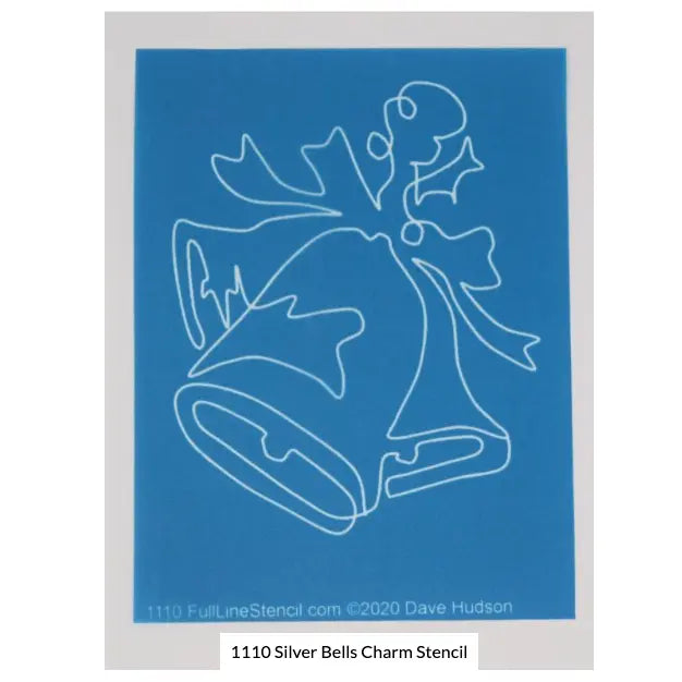 1110 Silver Bells 4 1/4" by 3 1/2" Charm Stencil - Linda's Electric Quilters