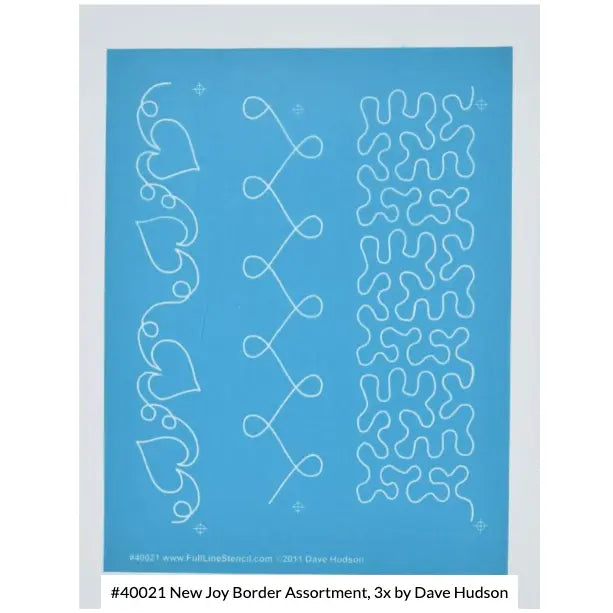 40021 New Joy Border 3-in-1 Assortment 2" and 3" Stencil - Linda's Electric Quilters