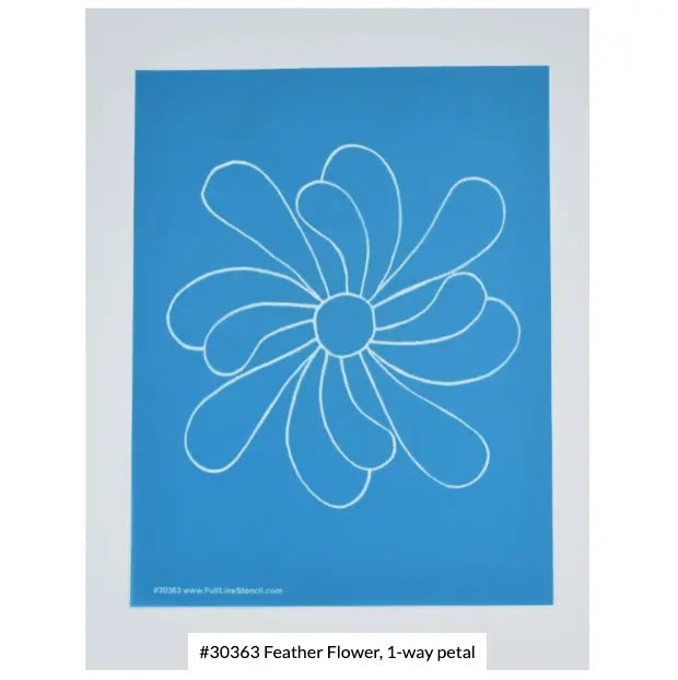 30363 Feather Flower Petal Stencil 7.5" square - Linda's Electric Quilters