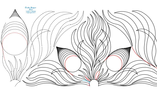 274 Triangle Fern Petals Pantograph by Linda V. Taylor - Linda's Electric Quilters