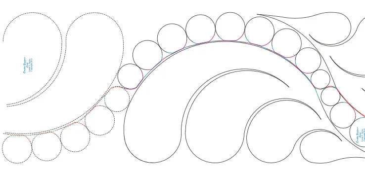 275 Scalloped Feather Border With Pearls Pantograph by Linda V. Taylor - Linda's Electric Quilters