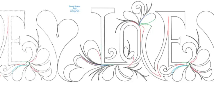 277 Love Border Pantograph by Linda V. Taylor - Linda's Electric Quilters