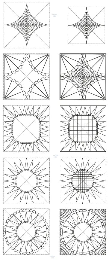 279 Heart and Pineapple Blocks A Pantograph by Linda V. Taylor - Linda's Electric Quilters