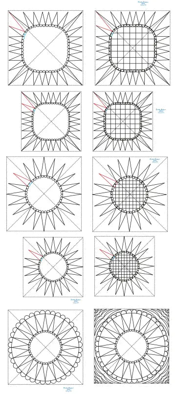 282 Heart and Pineapple Blocks B Pantograph by Linda V. Taylor - Linda's Electric Quilters