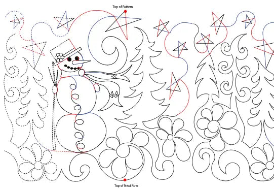 283 Snowmen #2 Pantograph by Linda V. Taylor - Linda's Electric Quilters