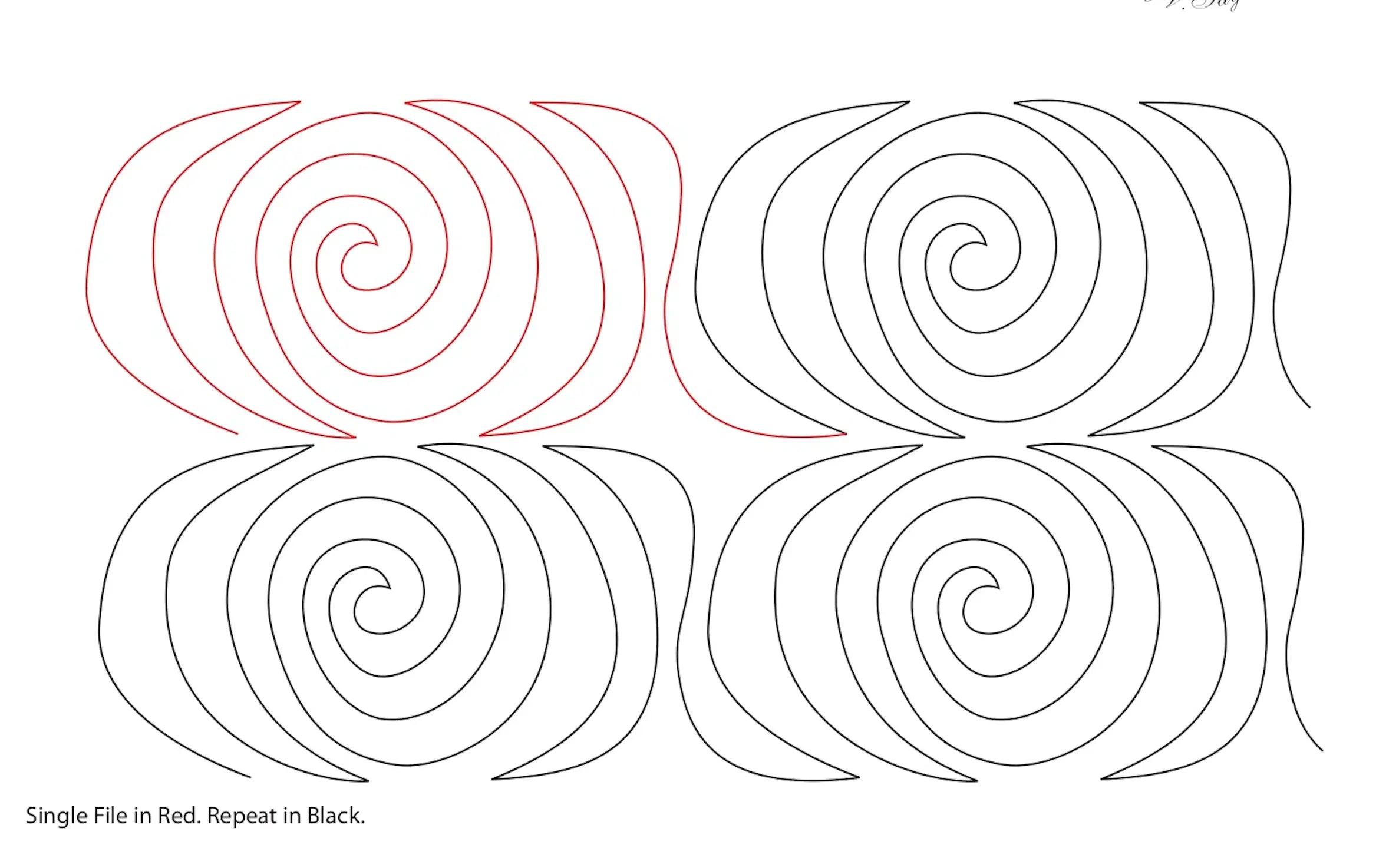 066 Swirls Pantograph by Linda V. Taylor - Linda's Electric Quilters