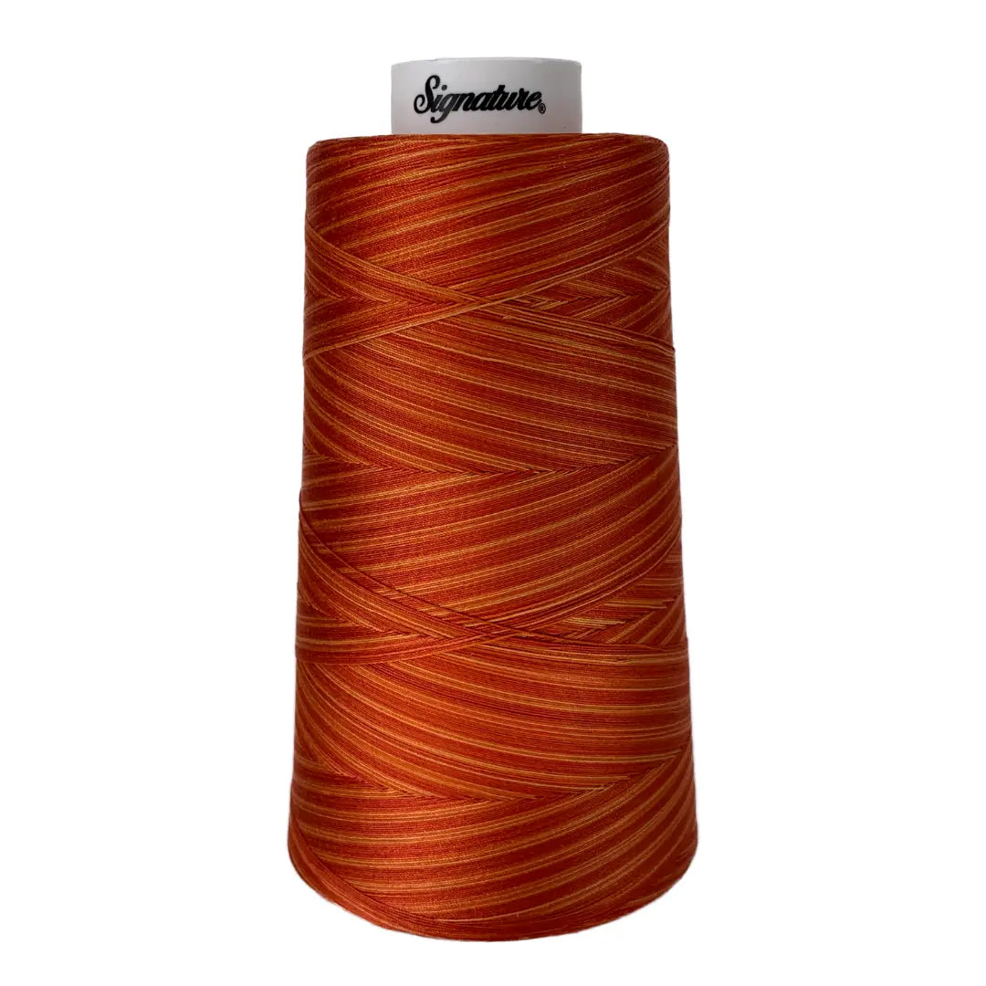 M74 Rusty Oranges Signature Cotton Variegated Thread - Linda's Electric Quilters