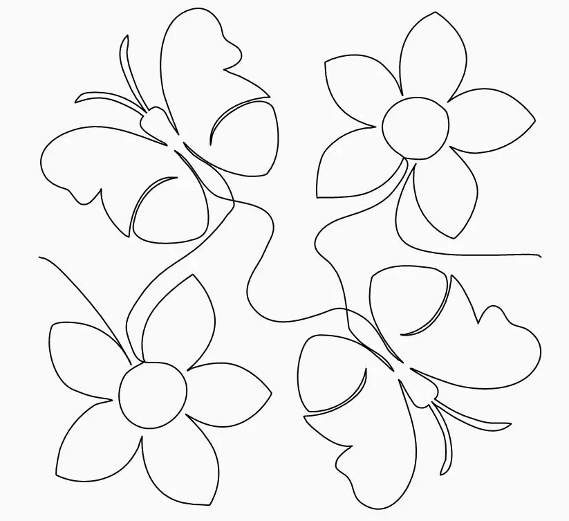 Butterflies and Flowers Digital E2E - Linda's Electric Quilters