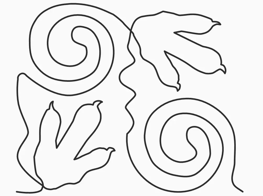 Dinosaur Swirls Digital E2E - Linda's Electric Quilters