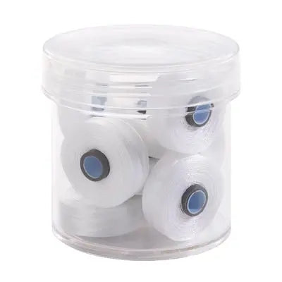 10000 White Magna-Glide Delights Bobbin Jar - Linda's Electric Quilters