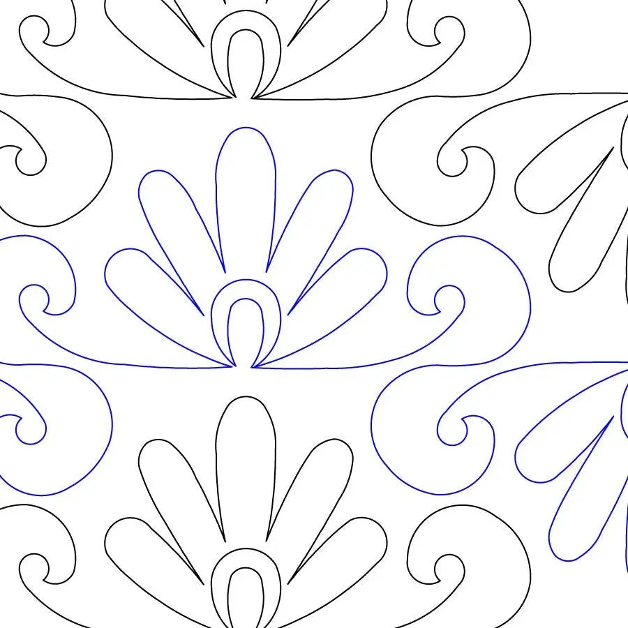 Feather Flower Allover Digital E2E - Linda's Electric Quilters