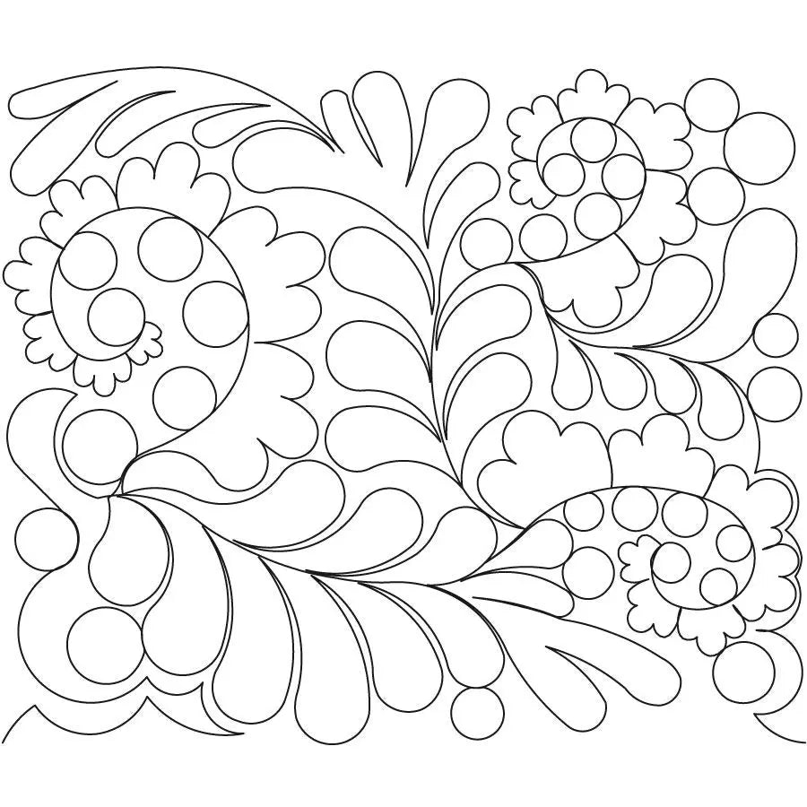 Scalloped Feather 1 E2E - Linda's Electric Quilters