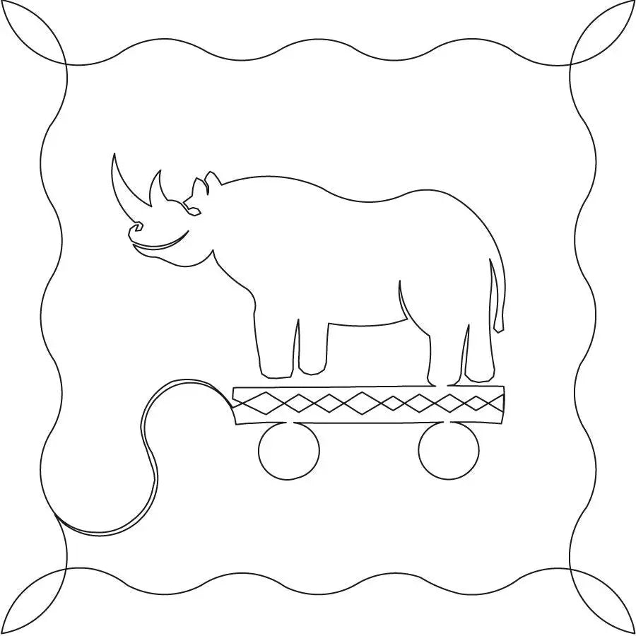 African Pull Toys Rhino Block - Linda's Electric Quilters