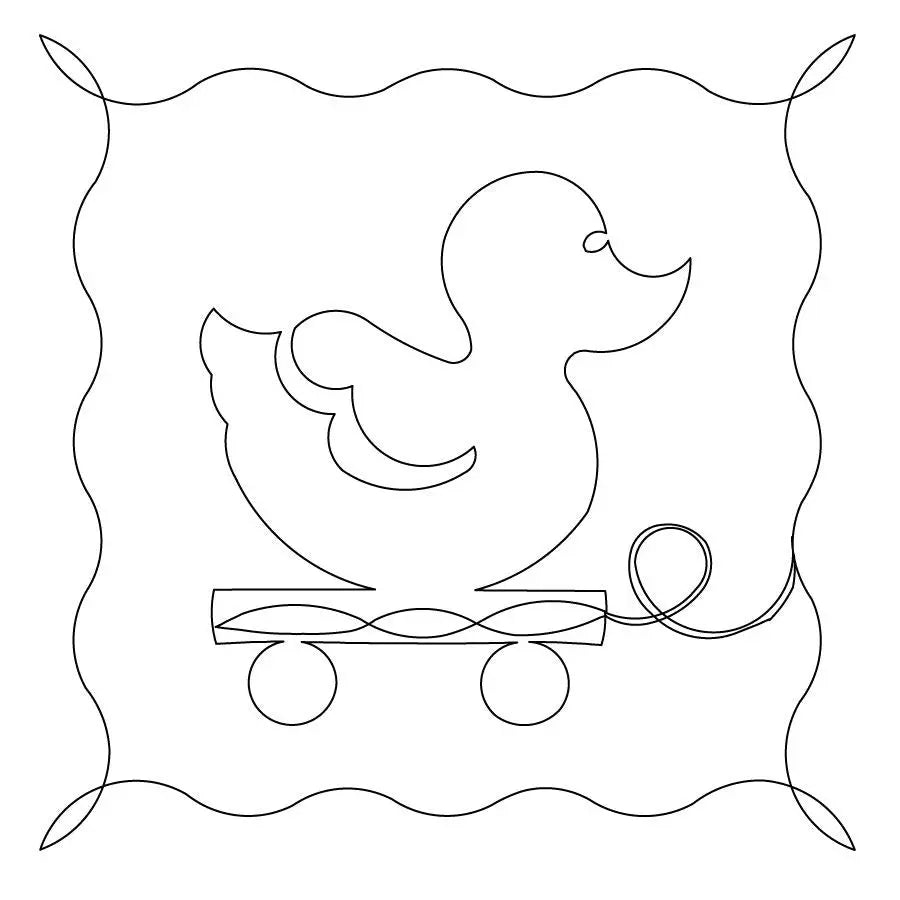 Babys Pull Toys Duck Block - Linda's Electric Quilters