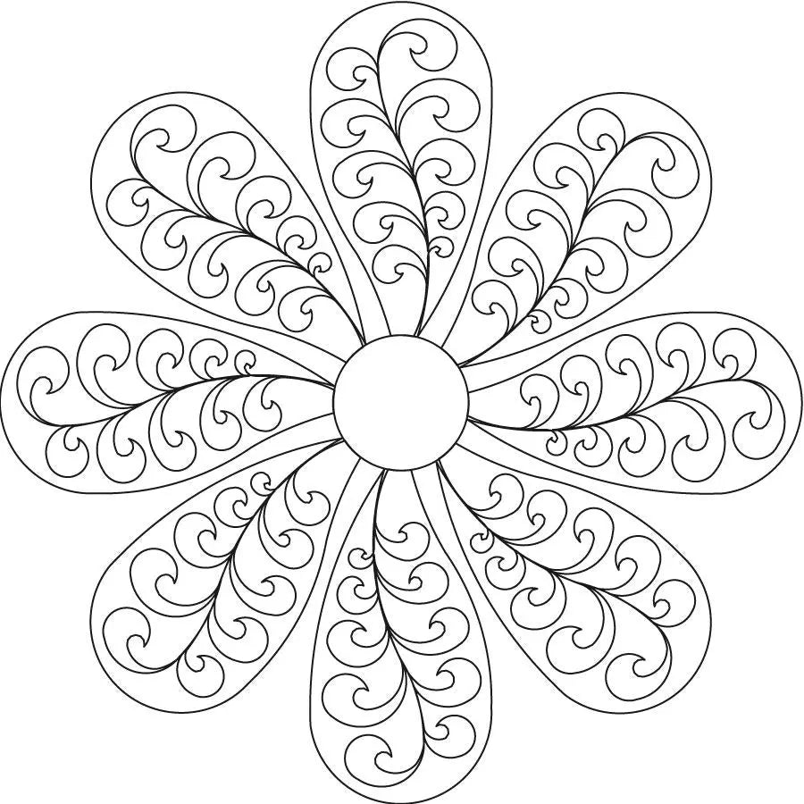 Curley Stemmed Fleather 8 Petal Block - Linda's Electric Quilters