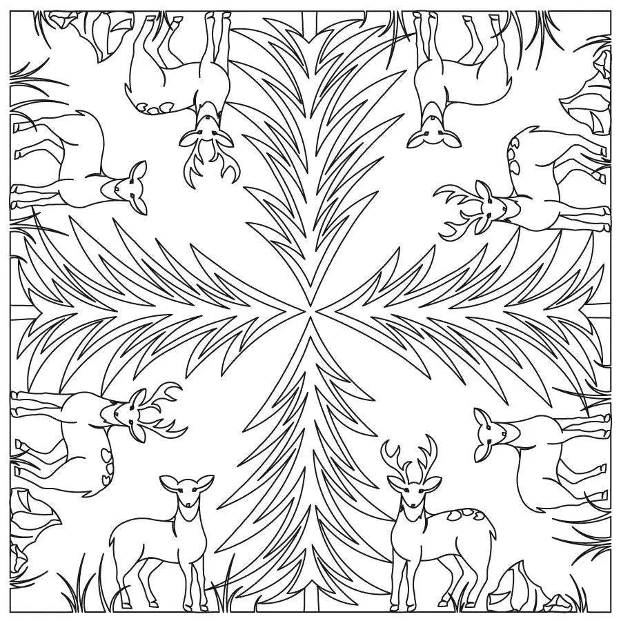 Deer Pine A Block - Linda's Electric Quilters