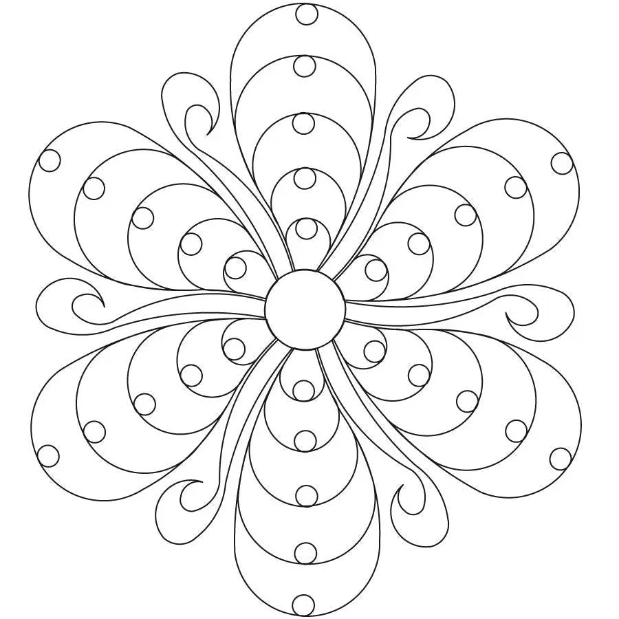 Dots Fleather 6 Petal Block - Linda's Electric Quilters