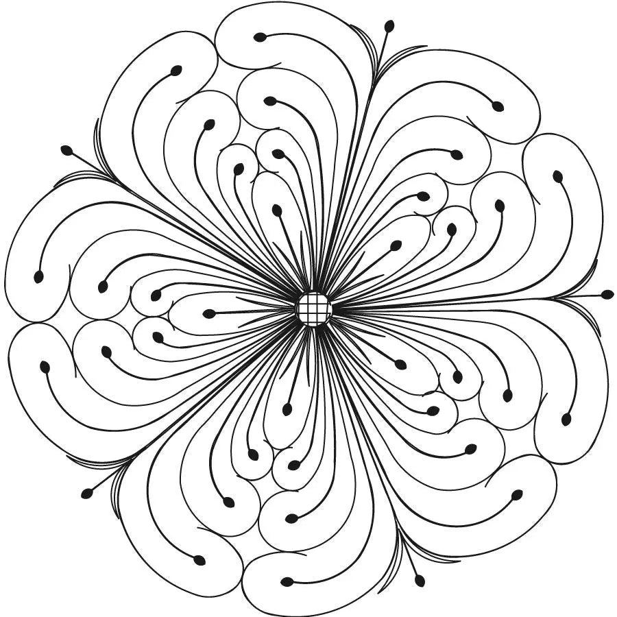 Dotted Fleather Circle Block - Linda's Electric Quilters